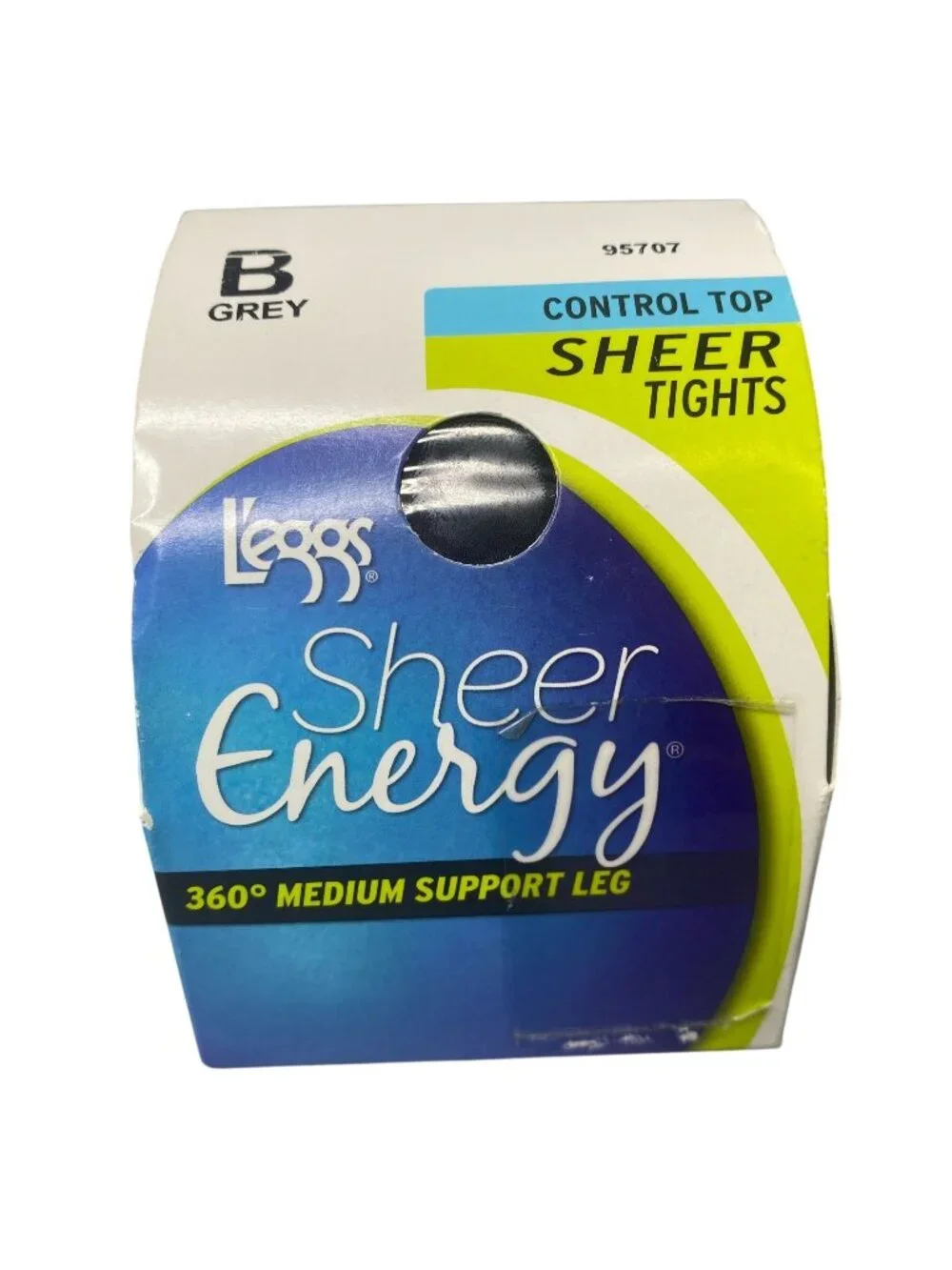 L'eggs Sheer Energy Grey Control Top Sheer Tights Pantyhose Size B 95707 New